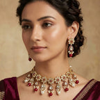 Pearl Kundan with Ruby