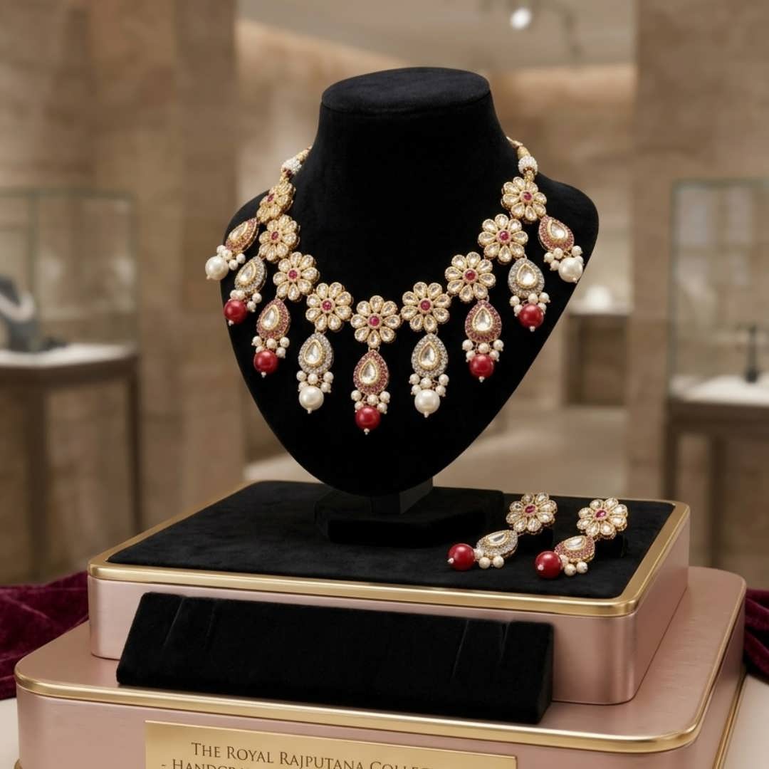 Pearl Kundan with Ruby