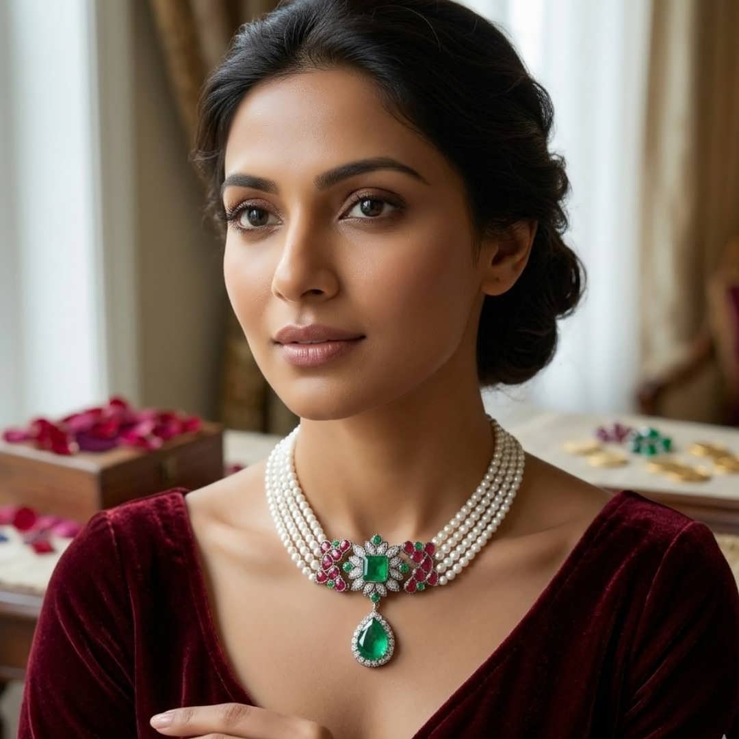 Ruby Emerald choker