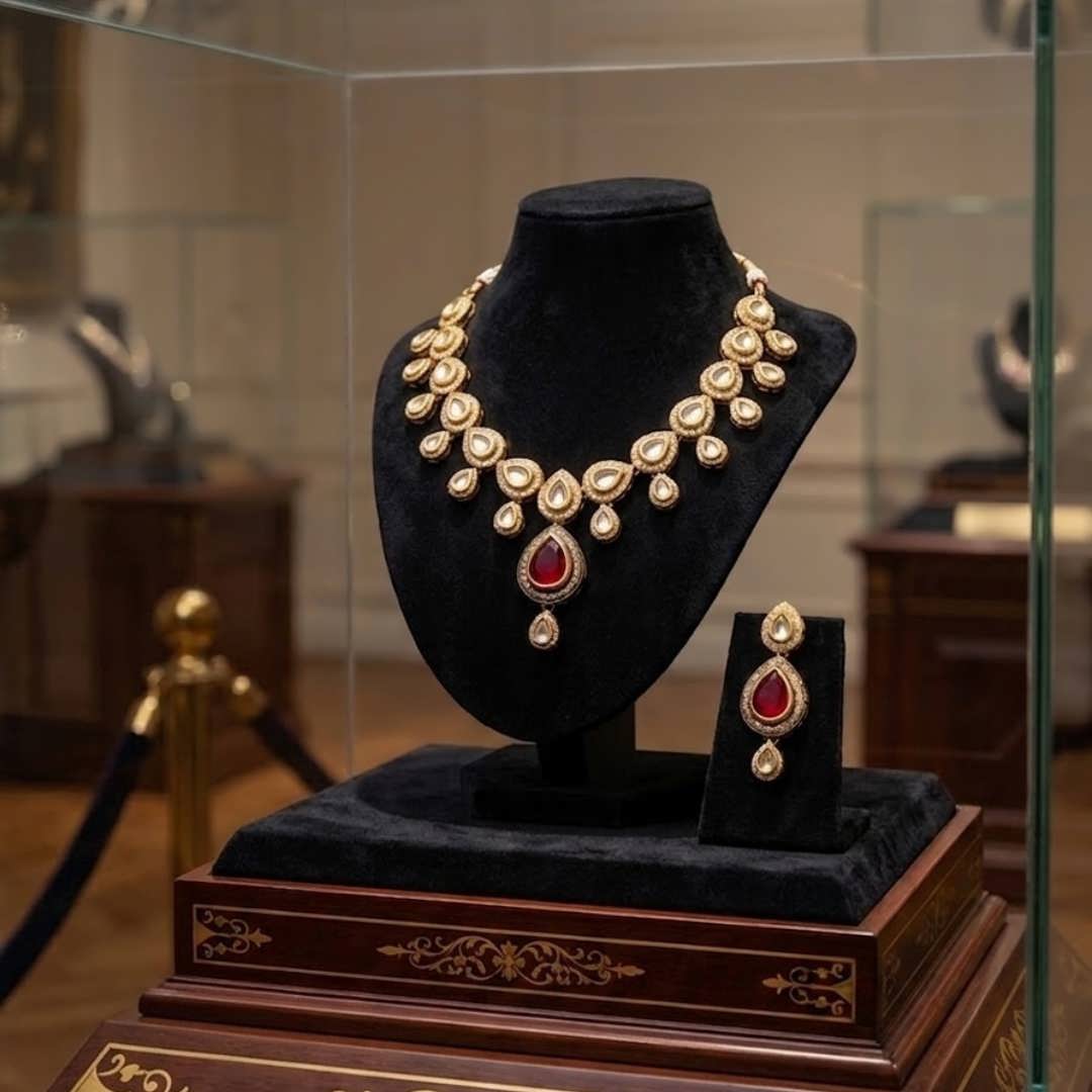 Ruby Kundan Set