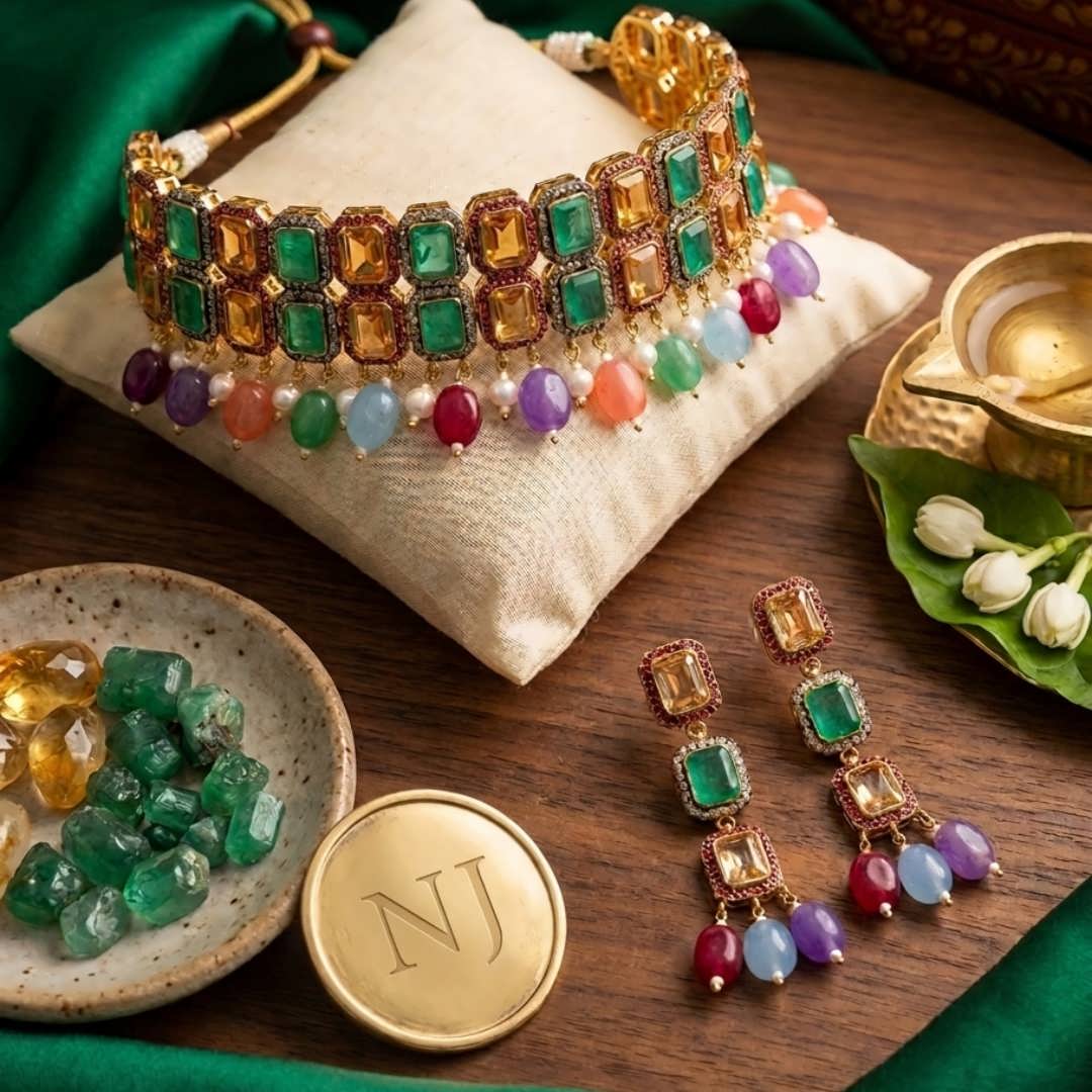Tourmaline Emarald Chokar set