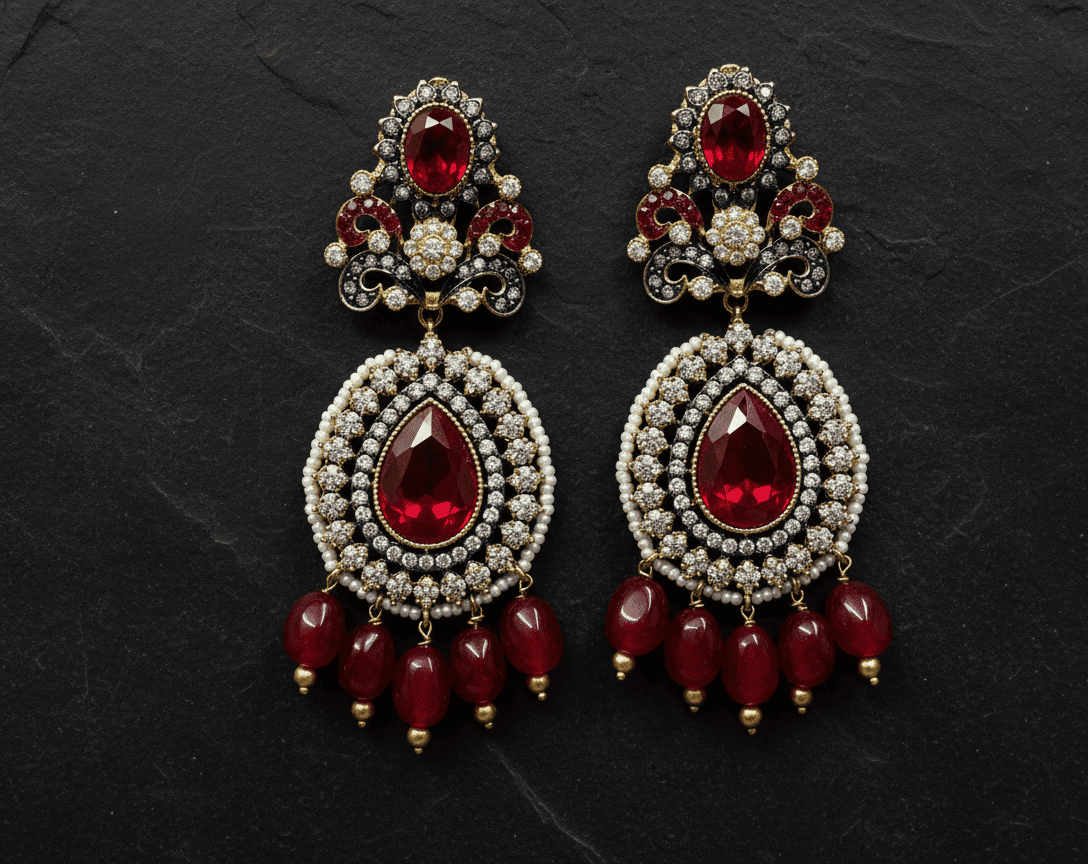 Earrings ruby 2