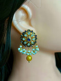 Earrings Sapphire Kundan Pearl