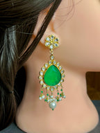 Earrings Kundan Emerald motia