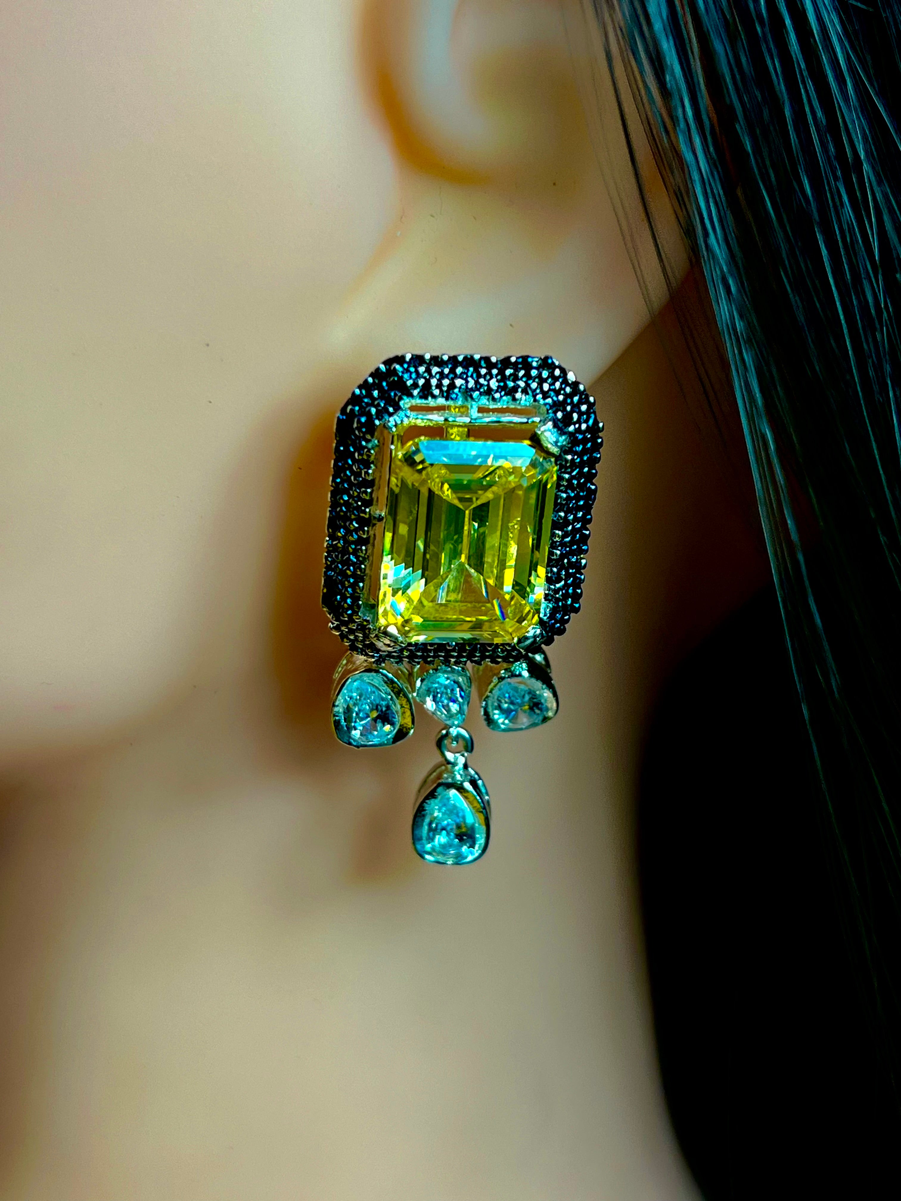 Earrings cubic zirconia Lemon