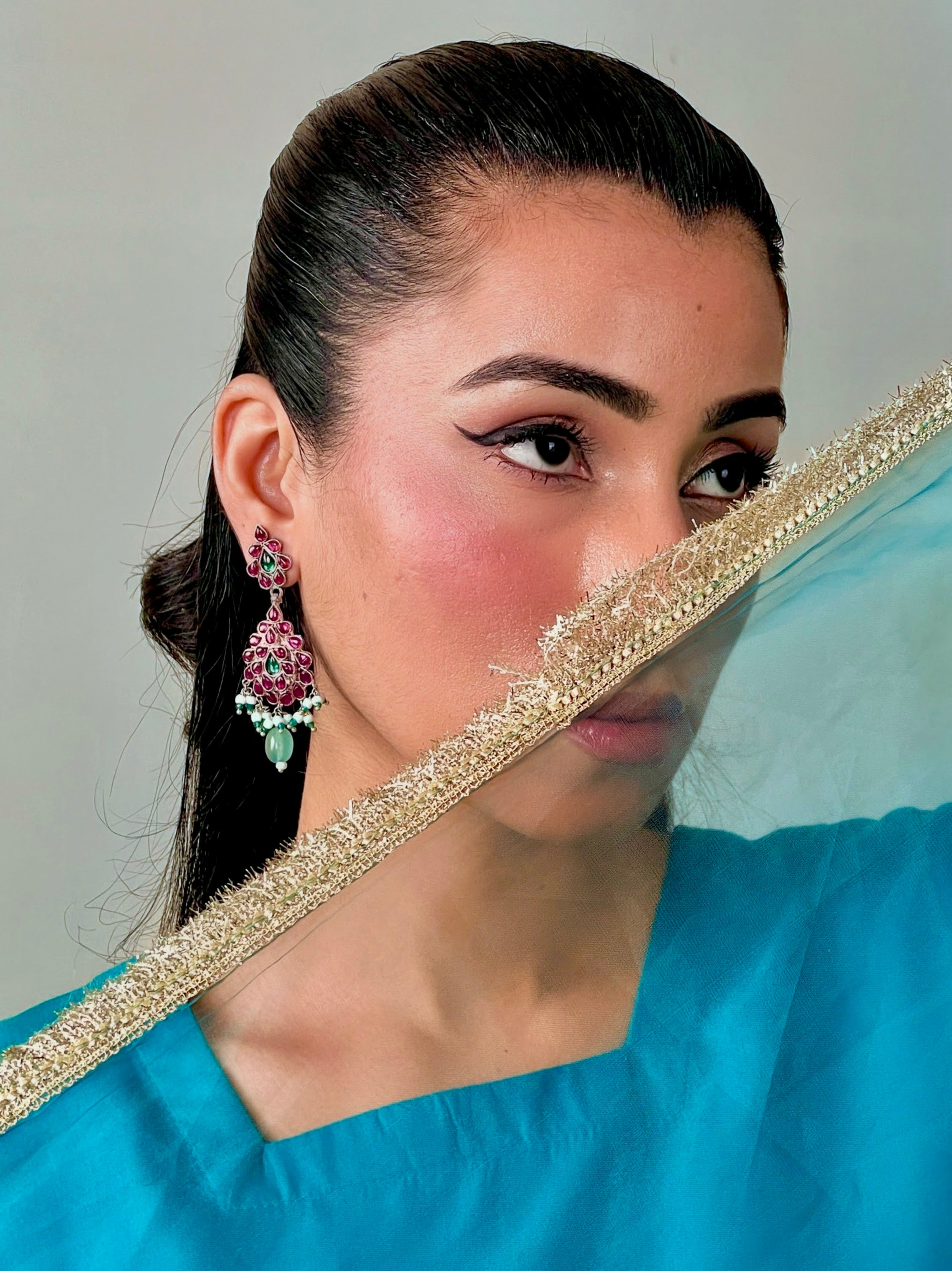 Earrings Ruby Kundan