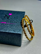 GOLD TONE SLIME TWO KUNDAN BANGLES