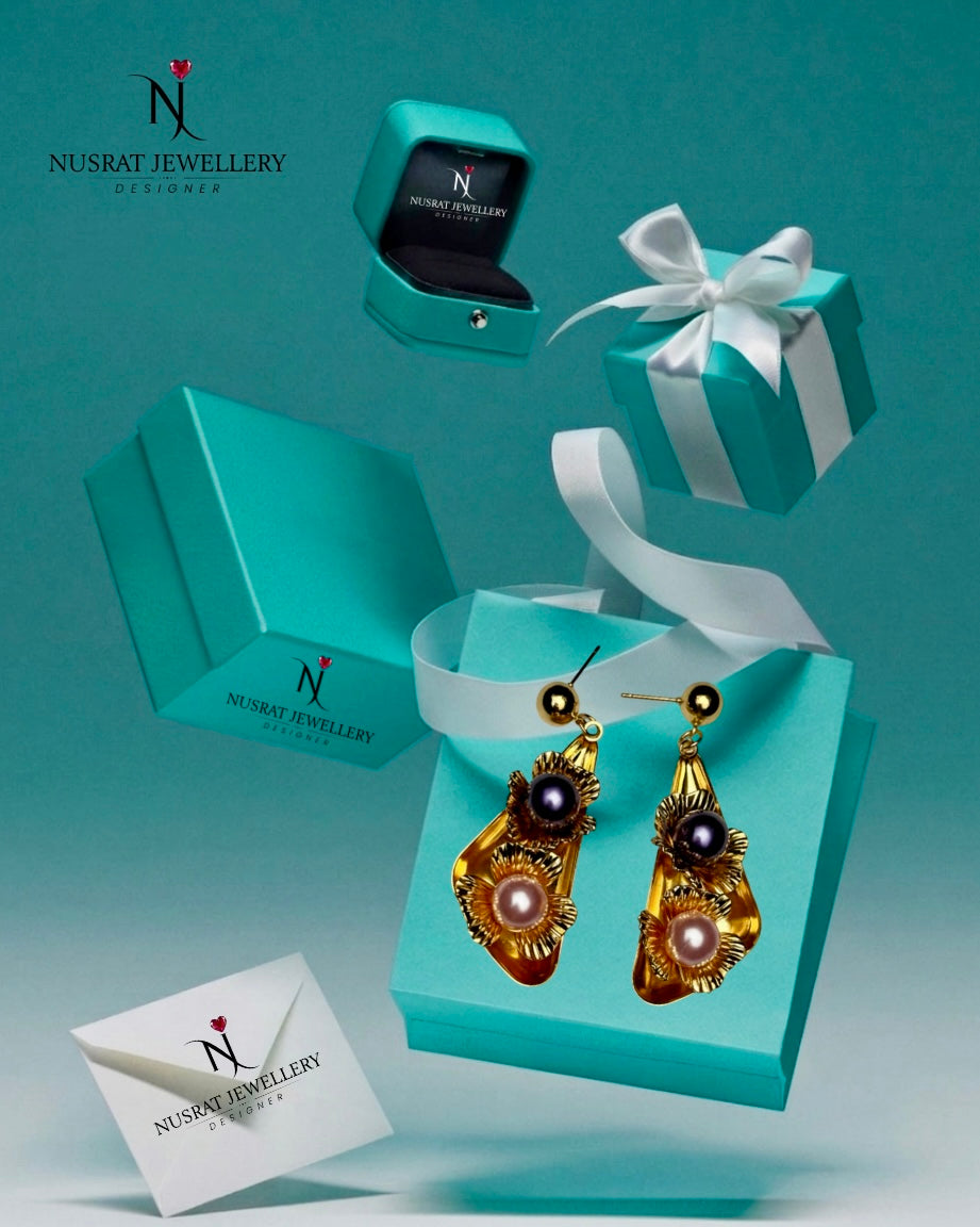 Earrings Tringle Floret  Pearl