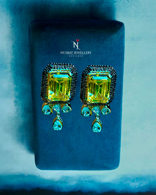 Earrings cubic zirconia Lemon