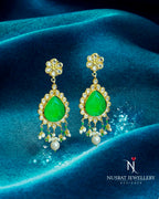 Earrings Kundan Emerald motia
