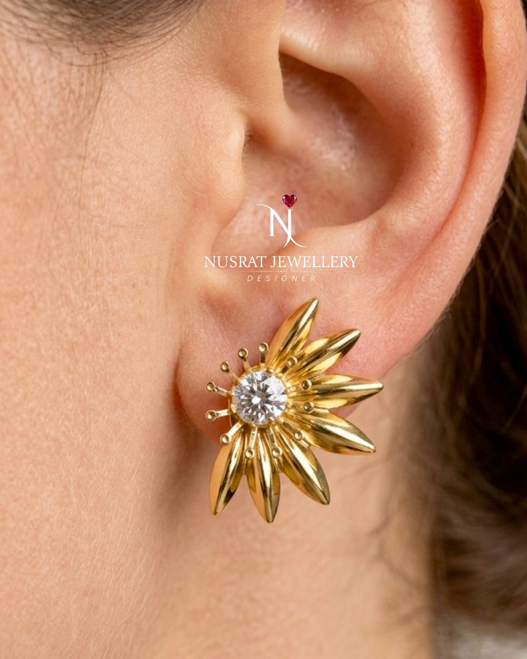 Earrings floret cubic zirconia
