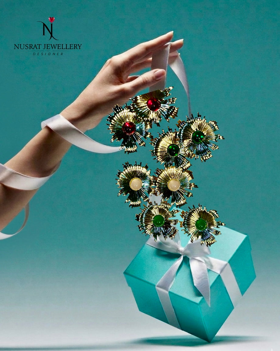 Earrings Floret Emerald