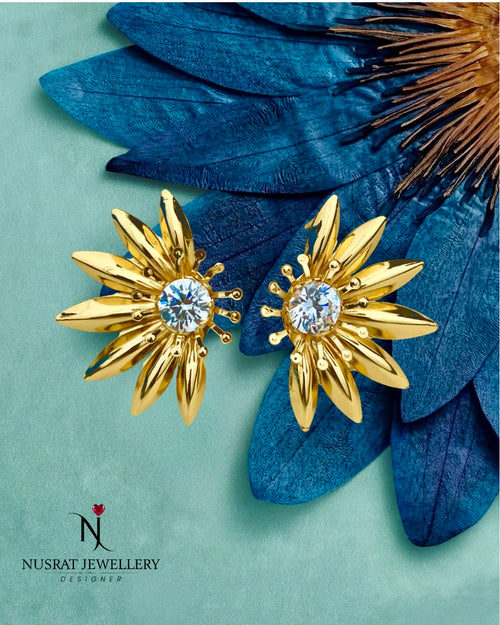 Earrings floret cubic zirconia