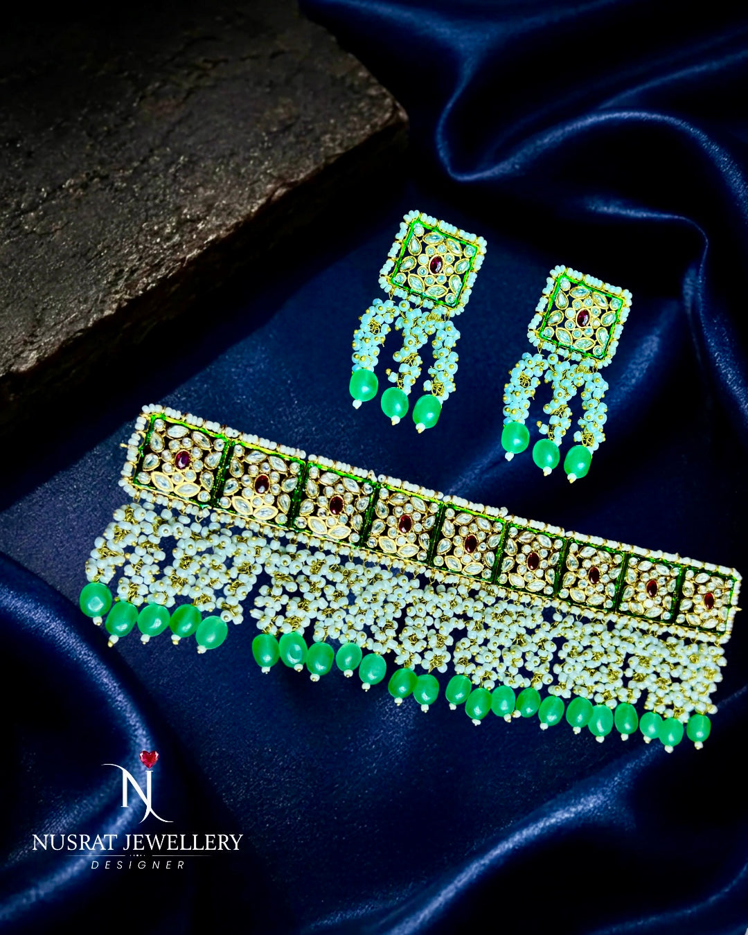 Kundan pearl Choker Set