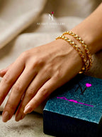 GOLD TONE SLIME TWO KUNDAN BANGLES