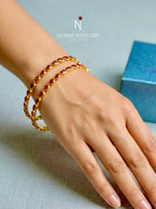 GOLD TONE SLIME TWO KUNDAN BANGLES