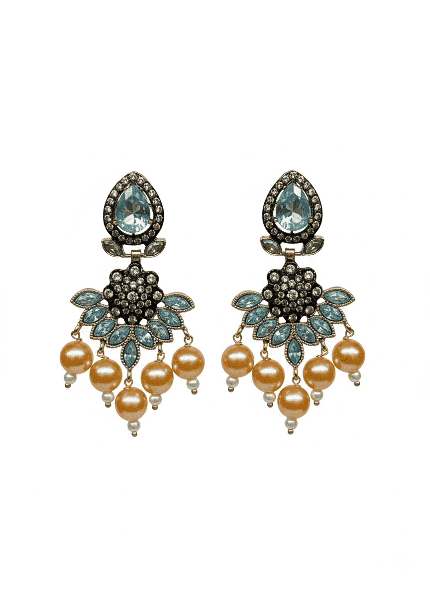 Earrings Peral Zirconia - Nusrat Jewellery