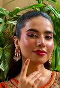 Earrings Ruby Kundan Dimond Polki Cut Stone - Nusrat Jewellery