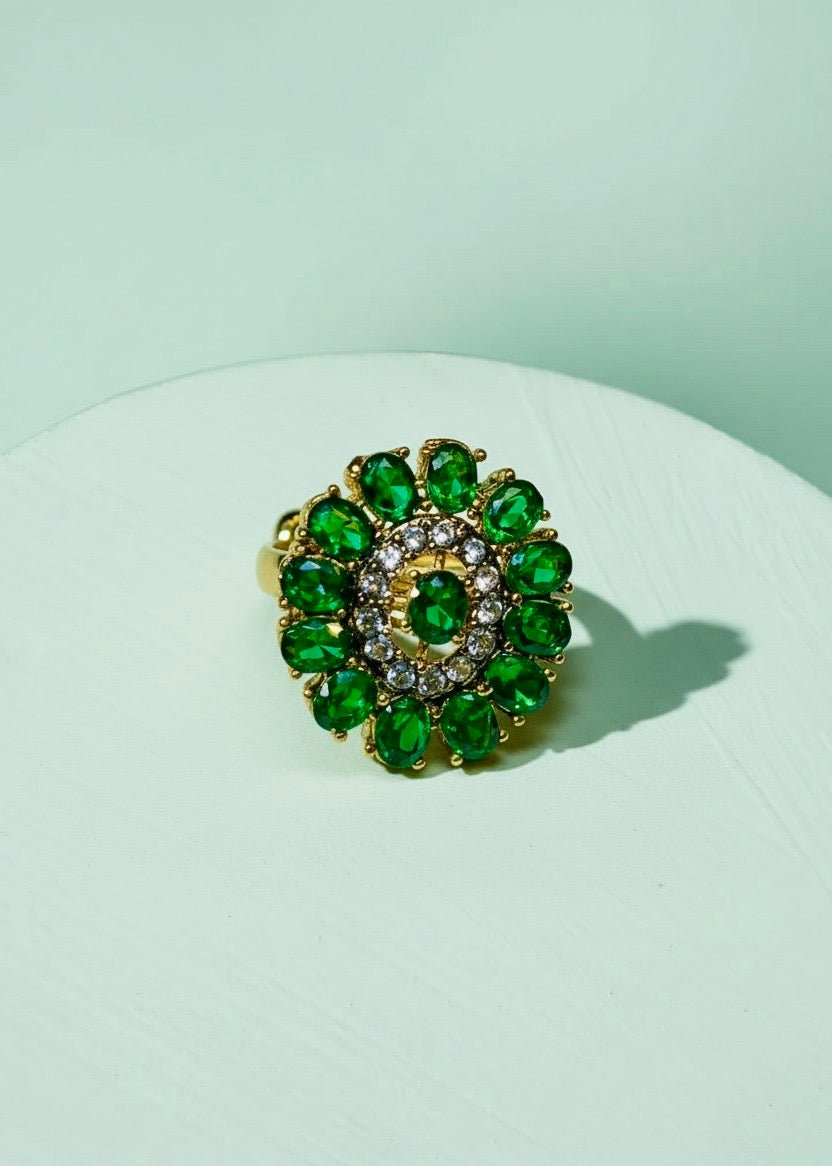 Emerald Ruby Ring Neon - Nusrat Jewellery