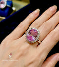 Pink Rose Cut Cubic Ring - Nusrat Jewellery